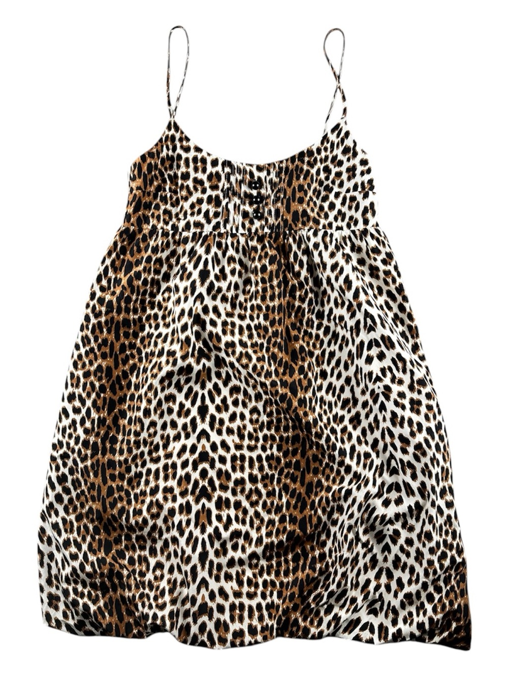 Christopher Fischer 100% Silk Leopard Bubble Hem Mini Dress 6 Y2K Indie Sleaze - Picture 3 of 12